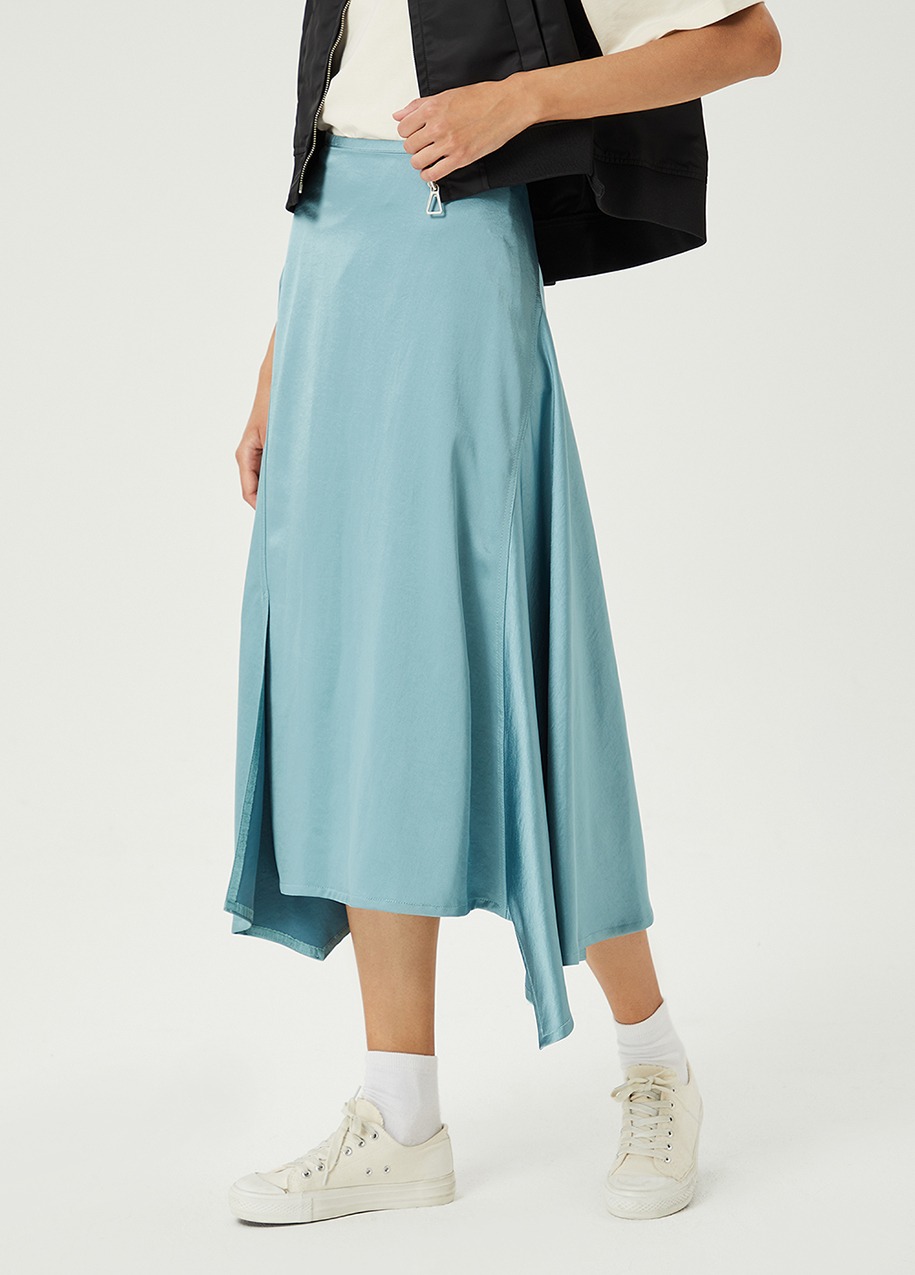 asymmetric silky skirt