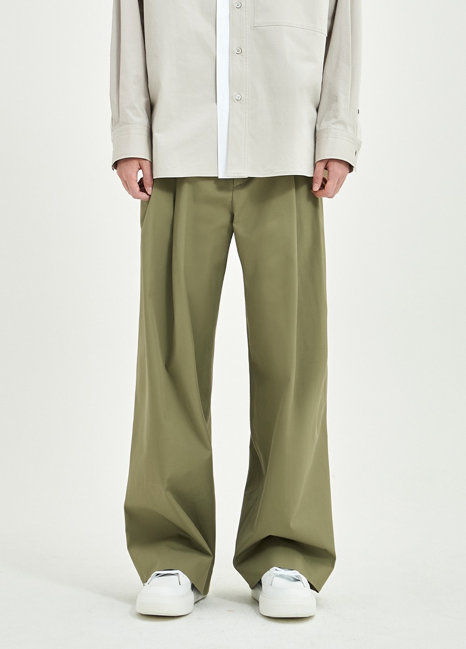 two-chin wide pants with bijo detail