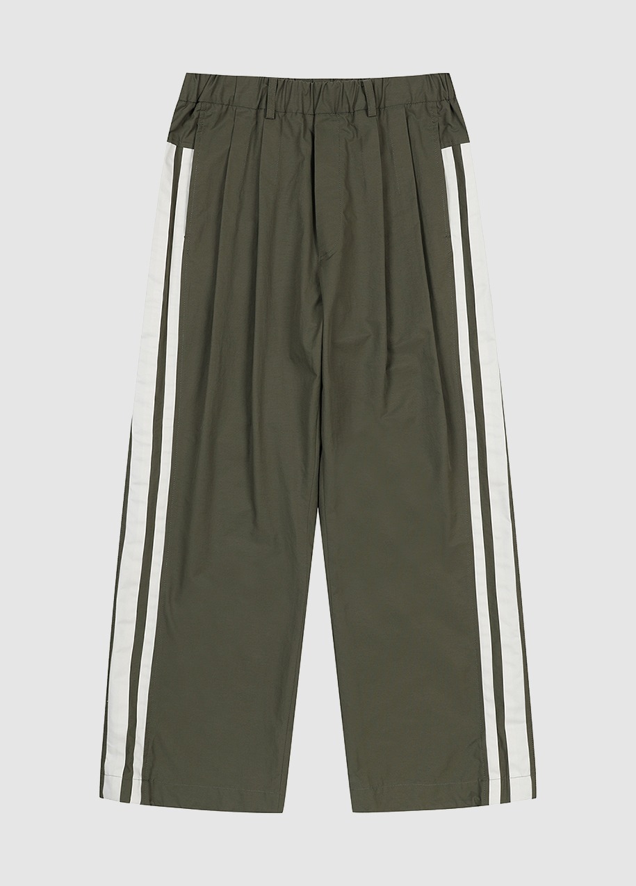 Full banding line color combination wide pants