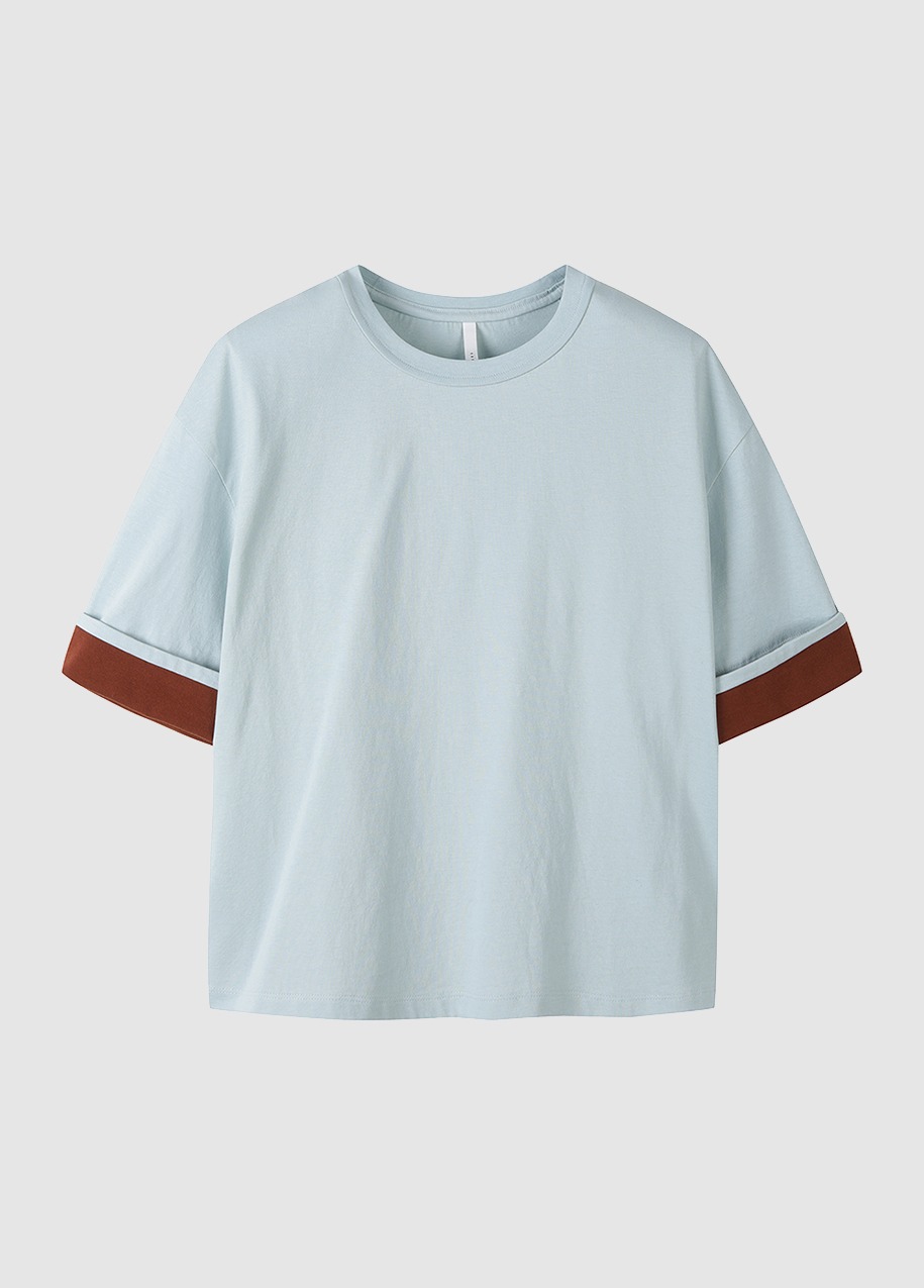 소매배색 오버핏 티셔츠 MINT