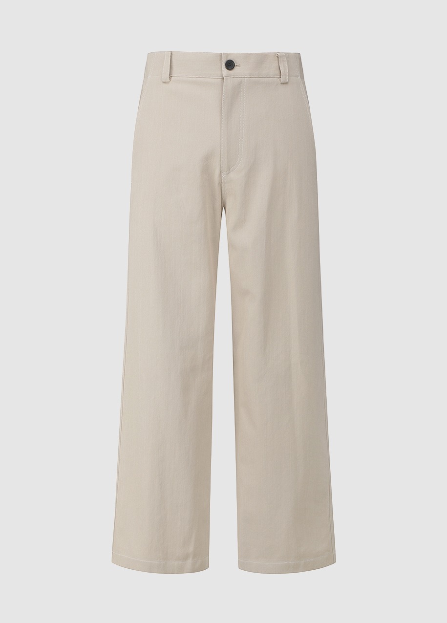 cotton twill straight pants