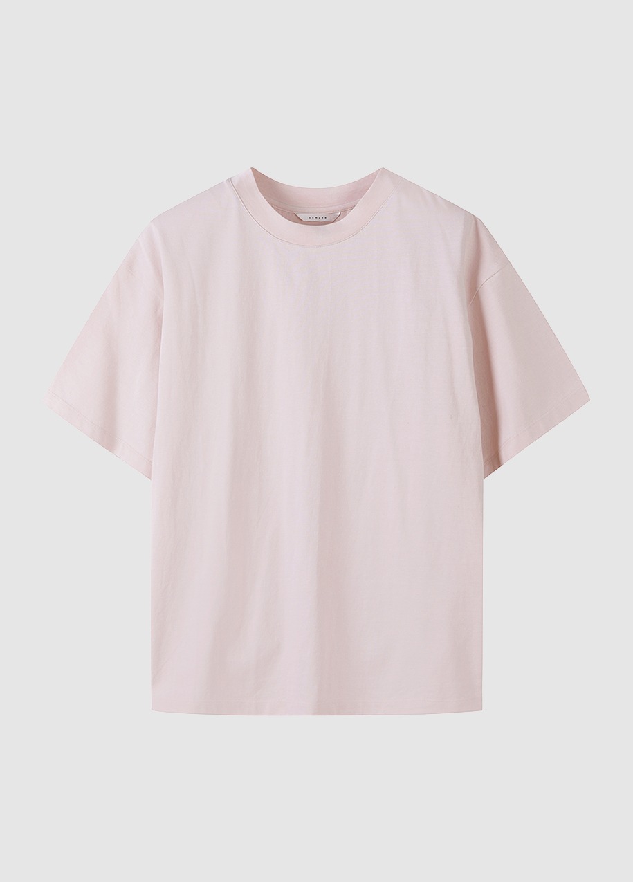 레터링 루즈핏 반팔 티셔츠 L PINK