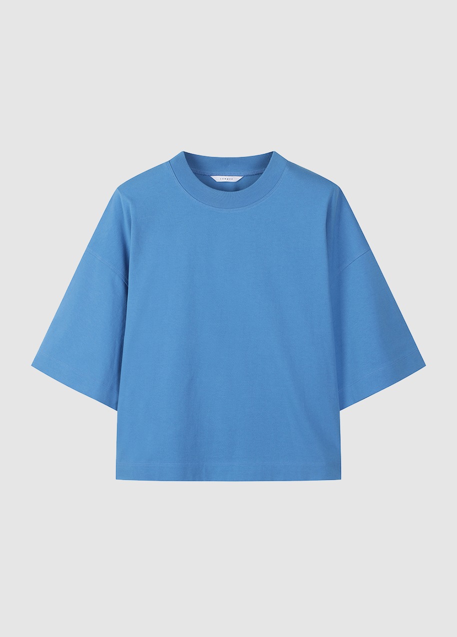Mockneck overfit cotton t-shirt