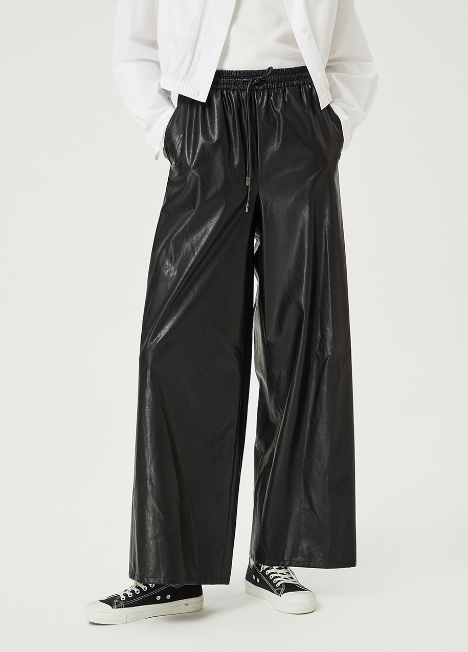 Eco leather wide pants