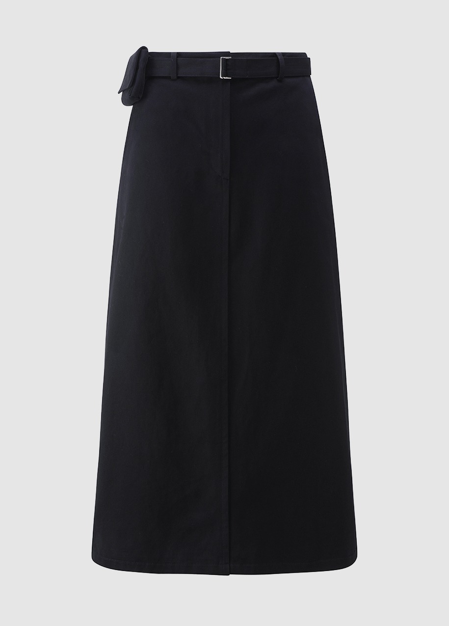 Pocket belt A-line skirt