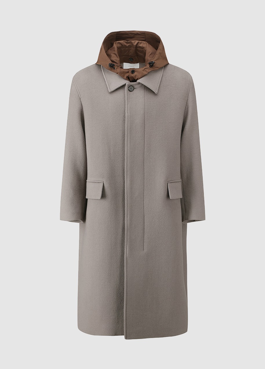 Hooded detachable single coat