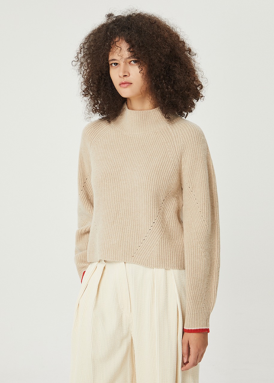 Wool blend turtleneck pullover