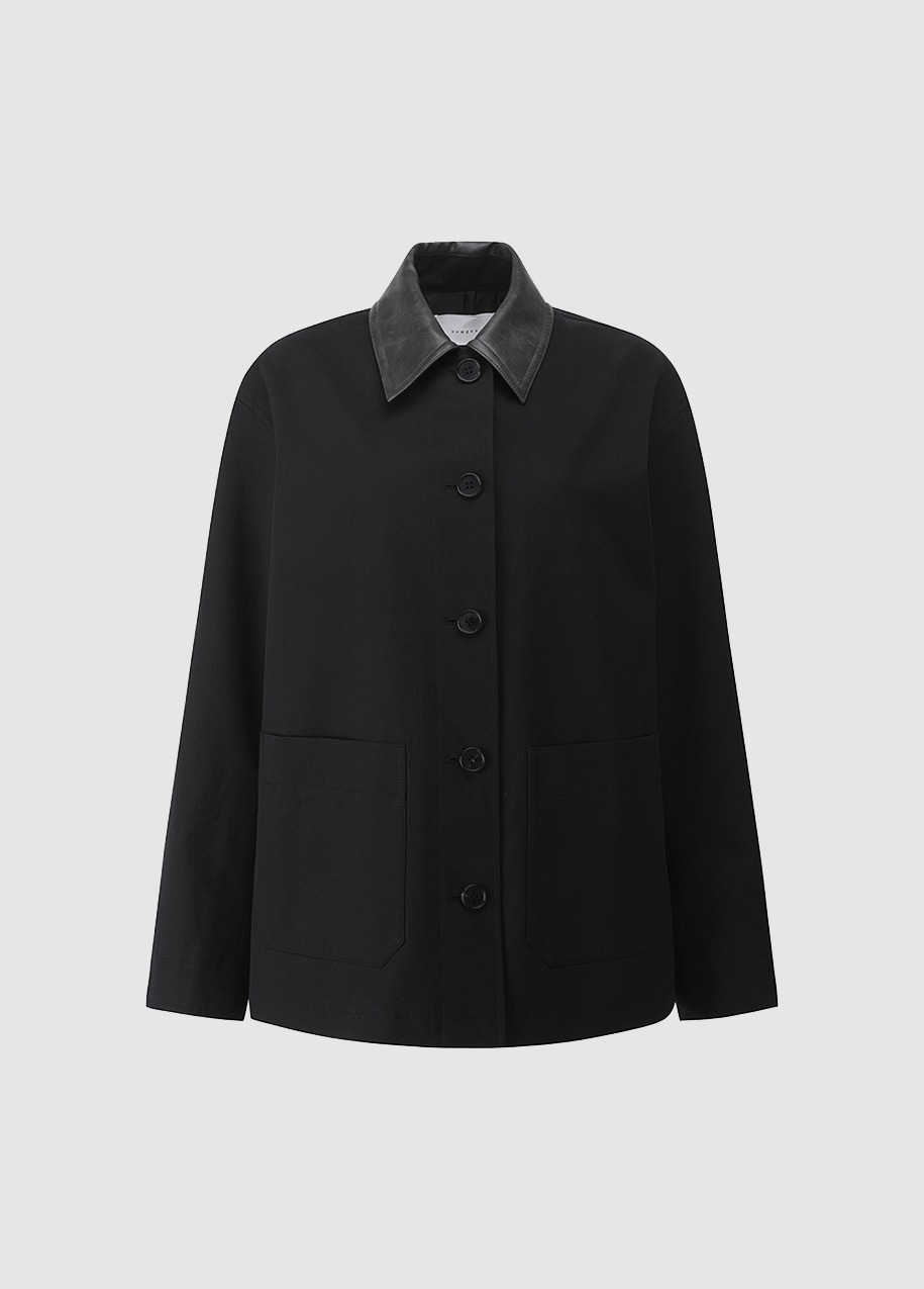 Color-matched collar cotton jacket