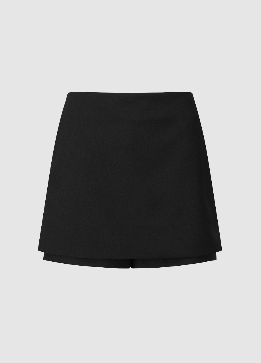 mini skirt layered pants