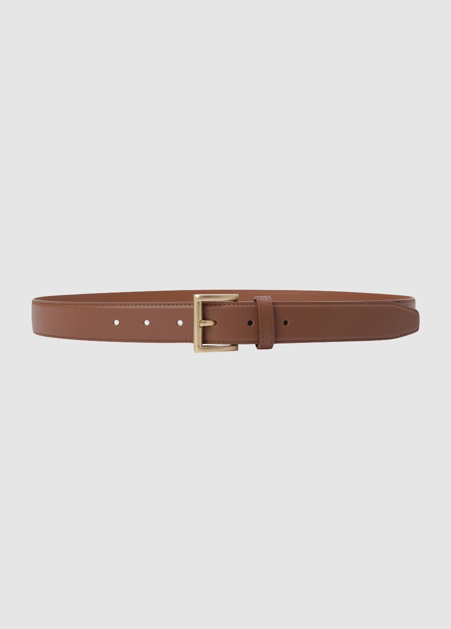 Round basic leather belt