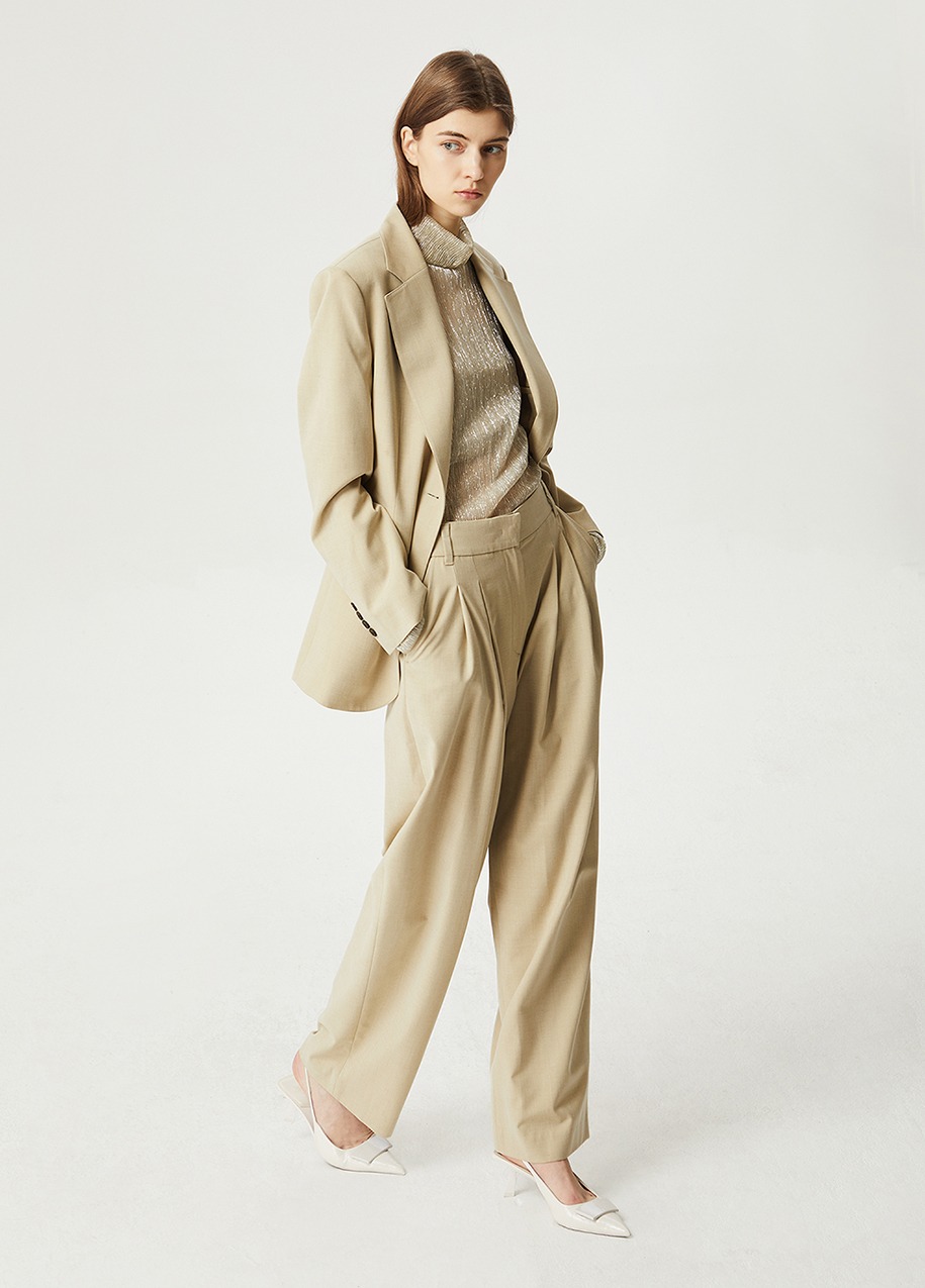 Two tuck wide fit tailored pants