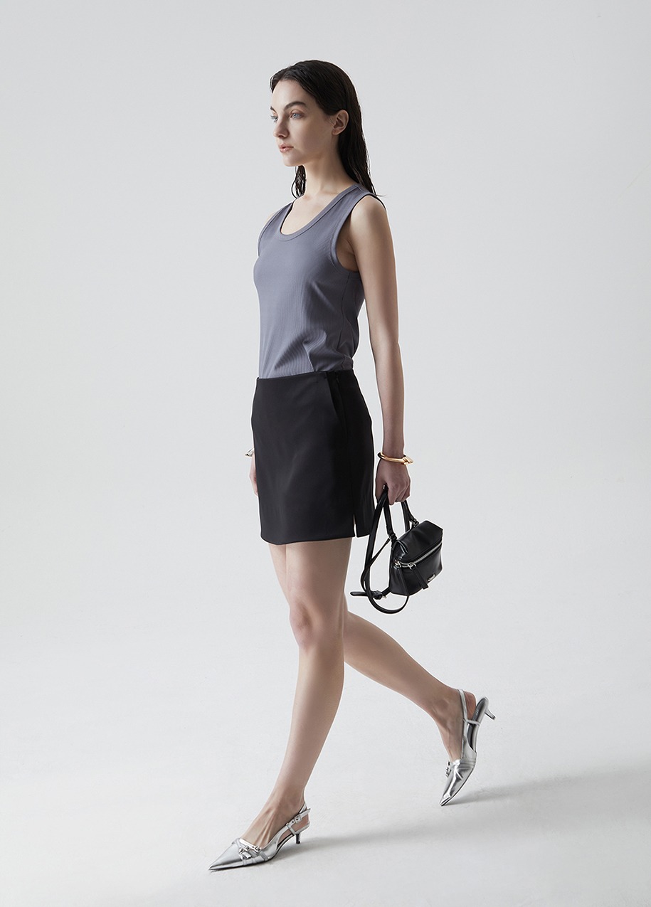 Slim A-line mini skirt