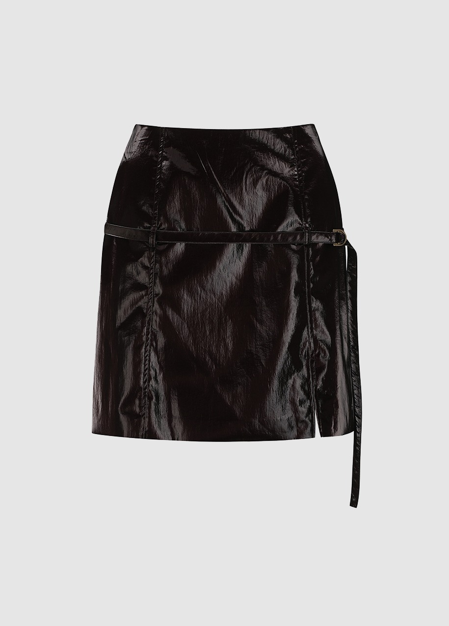 eco leather mini skirt