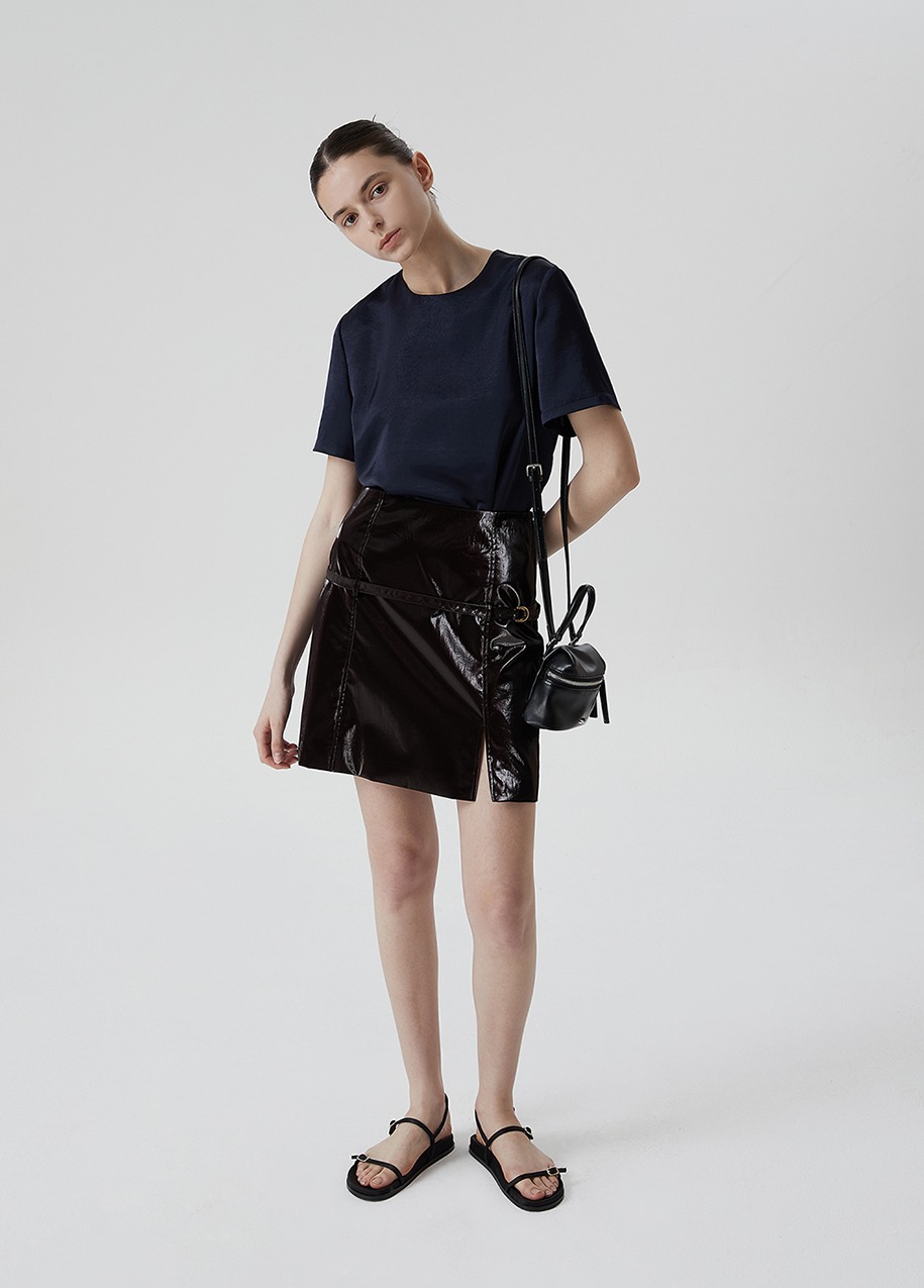 eco leather mini skirt